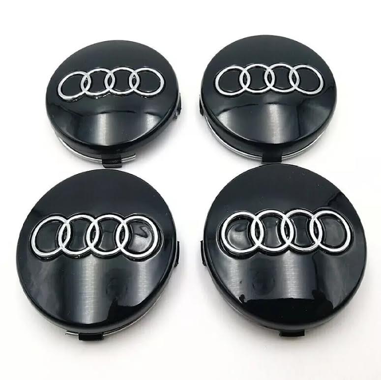 Audi Wheel Center Cap 69mm Black/Grey Wheel Center Caps (Set of 4)