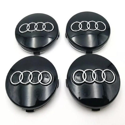 Audi Center Caps 60mm Black/Grey 4Pcs