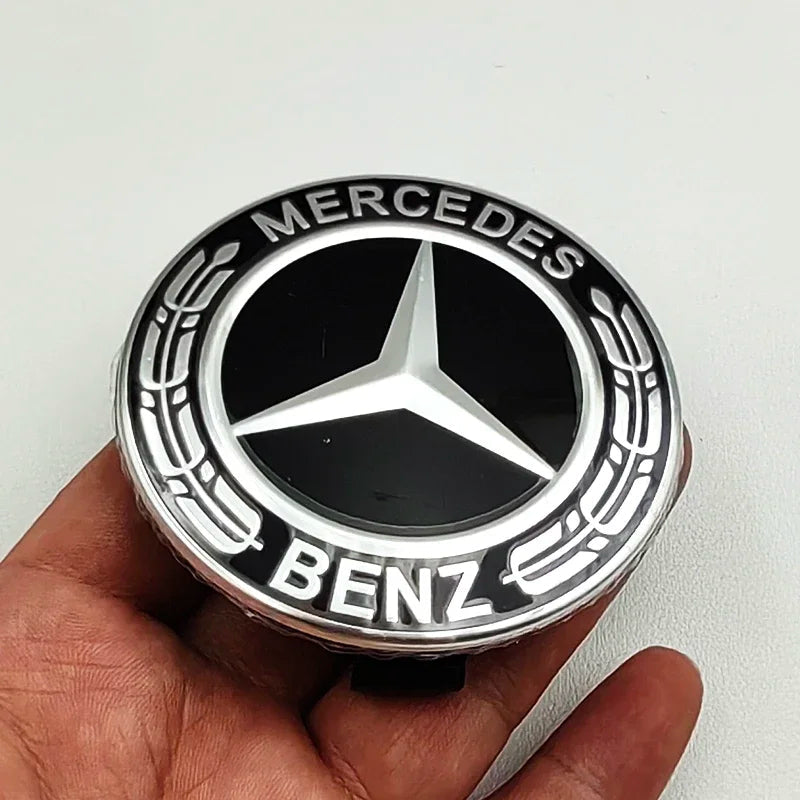 Mercedes Benz Wheel Center Caps 75mm Black 4pcs