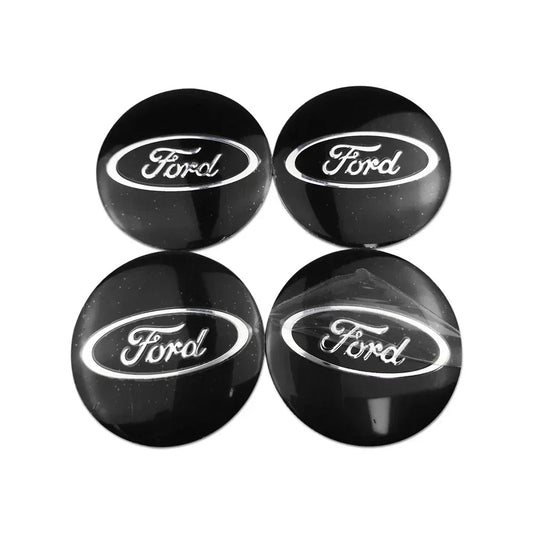 Ford Center Caps 54mm Black/Silver/Blue 4Pcs