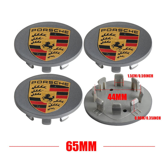 Porsche Wheel Caps 65mm Grey 4Pcs