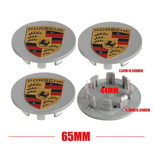 Porsche Center Cap 65mm Silver 4Pcs