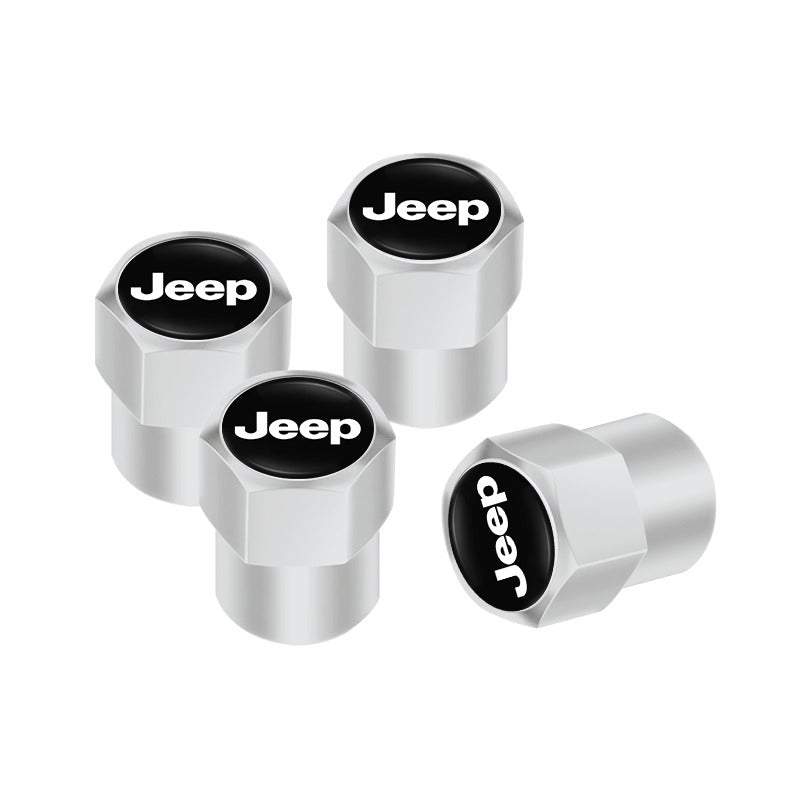 Jeep Tire Valve Stem Caps Silver 