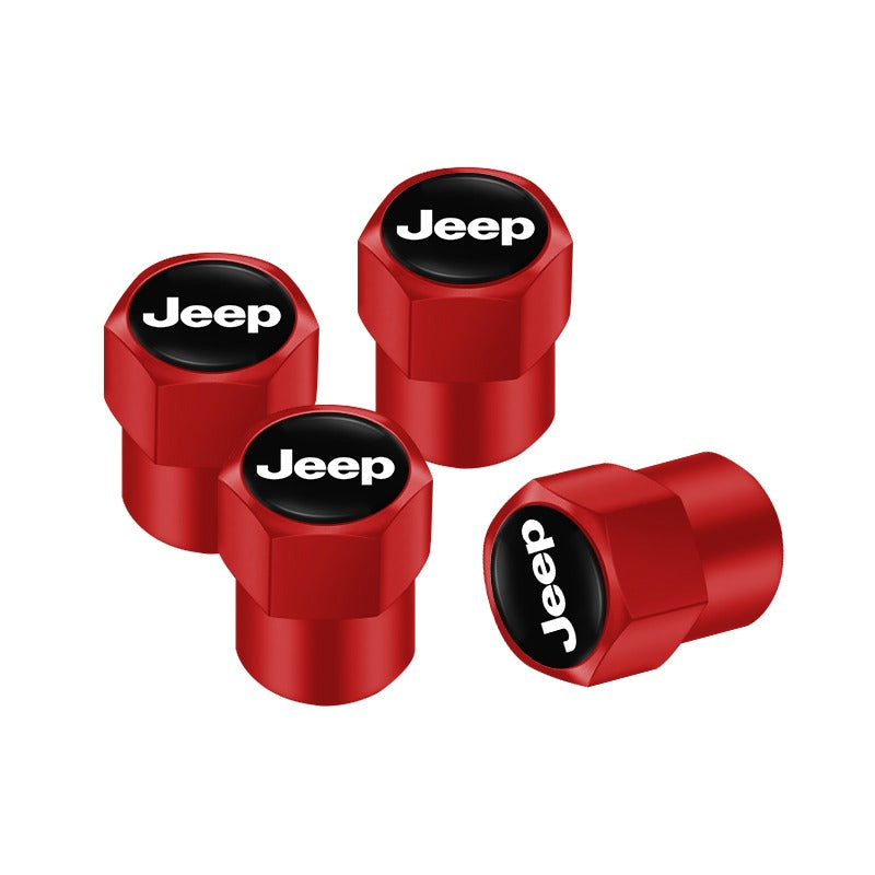 Jeep Tire Valve Stem Caps red