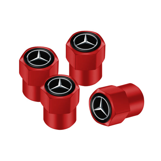 Mercedes Benz Valve Stem Caps Red 