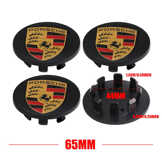 Porsche Wheel Center Caps Black