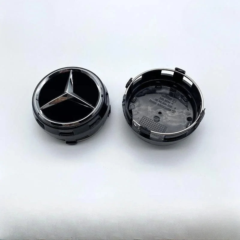 Mercedes Benz Center Caps 75mm Black 4Pcs