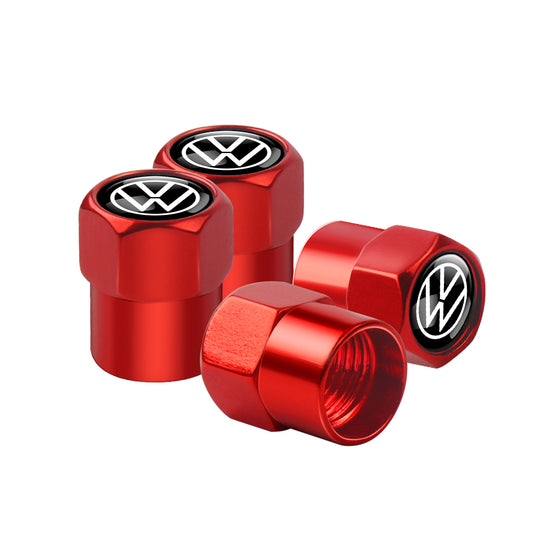 vw tire valve stem caps Red