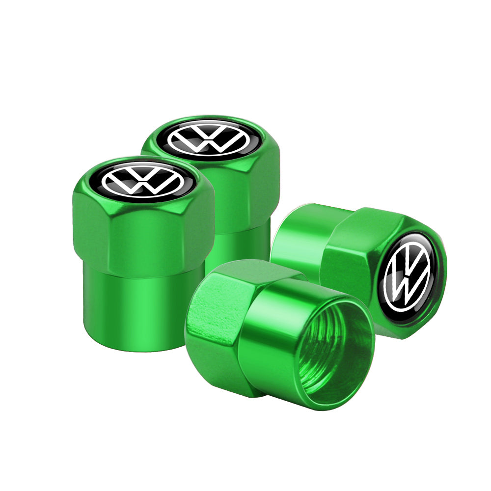 vw tire valve stem caps green